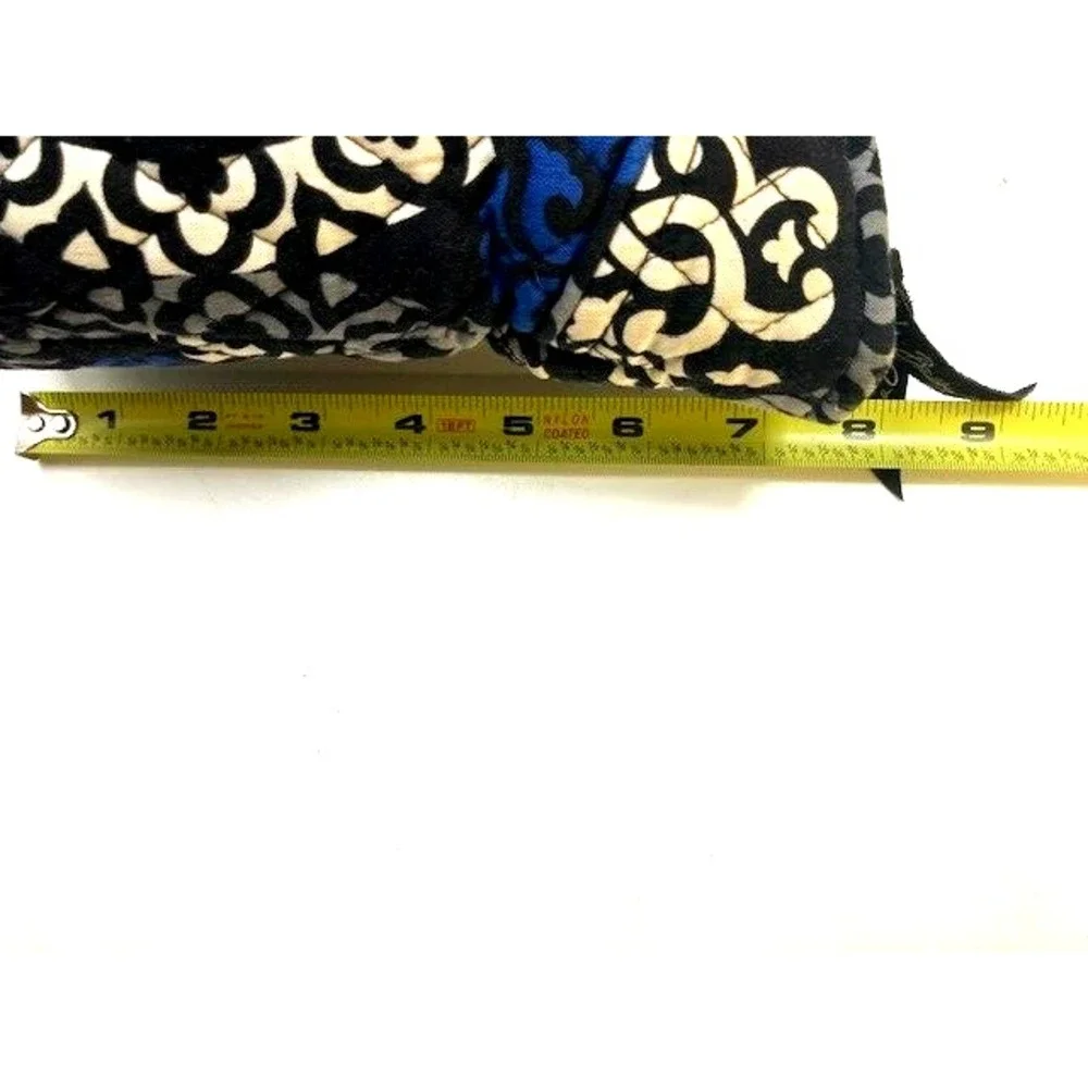 Vera Bradley Purse Canterbury Cobalt Pattern Blue Black White Double Strap‎